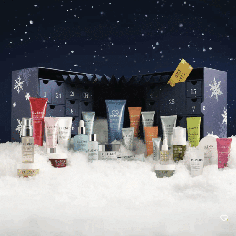 Calendrier de l’Avent Elemis 2025, 25 soins visage et corps pour femmes en quête de rituel beauté qualité.