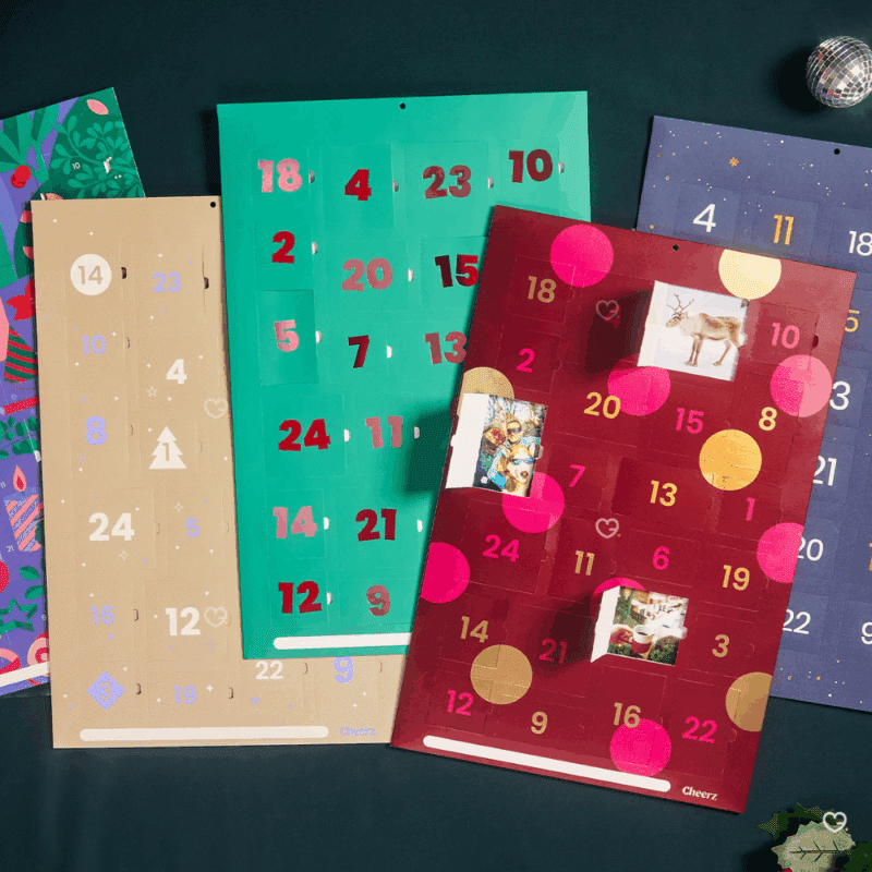 Calendrier de l'Avent Photo Cheerz 2025 poster photos textes personnalisés idéal cadeau homme, couple, famille grand parent