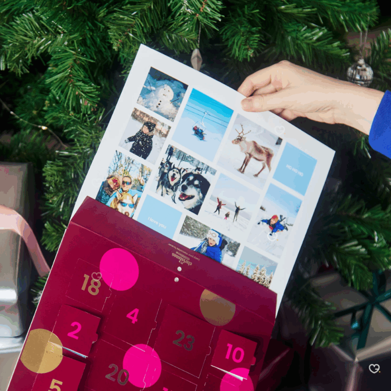 Calendrier de l'Avent Photo Cheerz 2025 poster photos textes personnalisés idéal cadeau homme, couple, famille grand parent