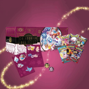 Calendrier de l’Avent Pokemon TCG 2025 (calendrier de fêtes) aux couleurs festives avec 24 surprises cartes et goodies pour enfants et collectionneurs.