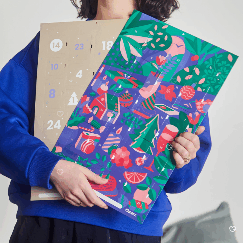 Calendrier de l'Avent Photo Cheerz 2025 poster photos textes personnalisés idéal cadeau homme, couple, famille grand parent