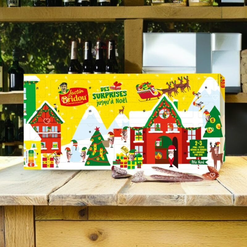 coffret gourmand saucisson calendrier de l'avent justin bridou 2024 avec saucissons et goodies
