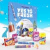 calendrier de l'avent mentos 2024 contenant 24 friandises Mentos avec des dragées à mâcher et des chewing-gums aux différents parfums