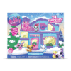 Calendrier de l’Avent Littlest pet shop 2025 avec 24 cases contenant 6 pets, 6 accessoires et 12 stickers colorés pour enfant fans de figurines et d'animaux.