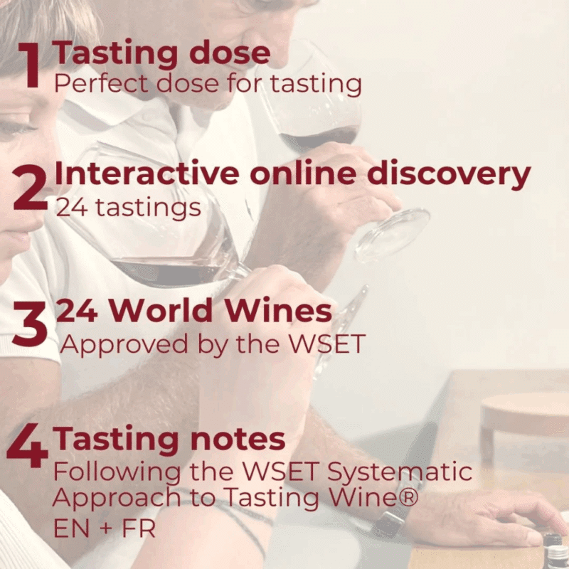Calendrier de l’Avent Vins Mystères 2025 avec 24 vins rouges, blancs et rosés à déguster à l’aveugle, idéal pour amateurs de vin curieux.