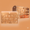 Calendrier de l'avent Charlotte Tilbury en forme de coffret trésor contenant 12 produits de beauté luxueux