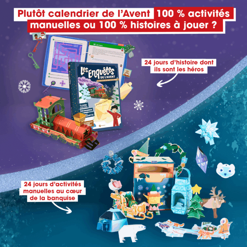 Calendrier de l'avent pandacraft 2025 enigmes jeux enfants ludique et créatif pour enfants à partir de 4 ans et 8 ans