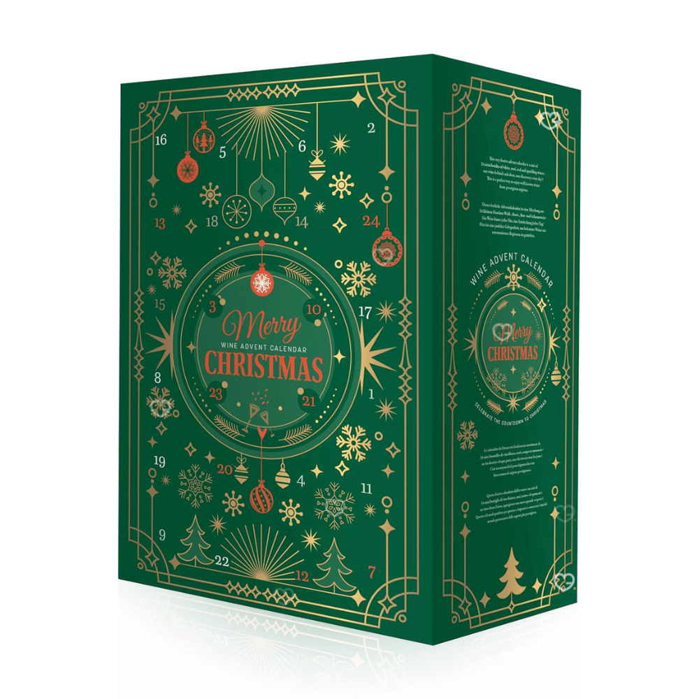 Calendrier de l’Avent Vin 2025 avec 24 bouteilles de vins rouges, blancs, rosés et pétillants, coffret dégustation festif pour amateurs de vin, adulte, homme et femme