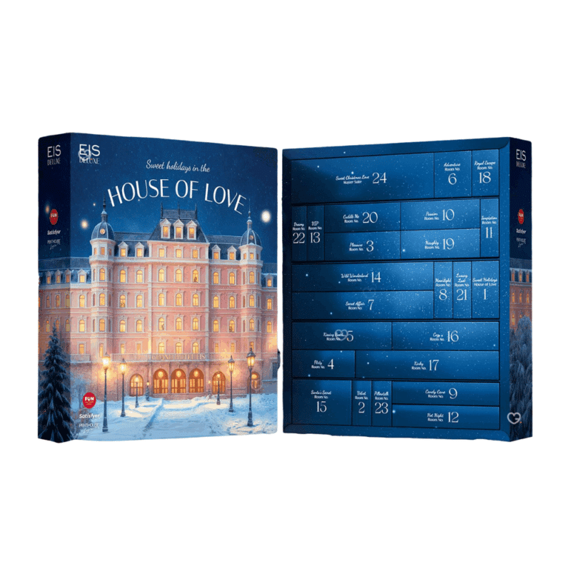 coffret erotique deluxe pour adulte calendrier de l'avent satisfyer 2025 contenant sextoys; bdsm; fouet; plug anal pour couple