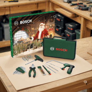 Calendrier de l’Avent Bosch 2025 avec 41 outils à main Maison et Jardin en pochette, cadeau original et pratique pour amateur de bricolage.
