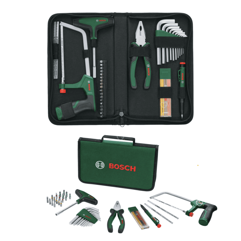 Calendrier de l’Avent Bosch 2025 avec 41 outils à main Maison et Jardin en pochette, cadeau original et pratique pour amateur de bricolage.