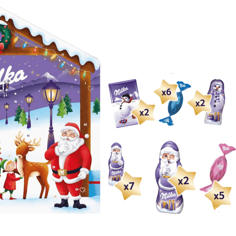 Calendrier de l'avent Milka Magic Mix contant du Chocolat au lait idéal pour enfant gourmand