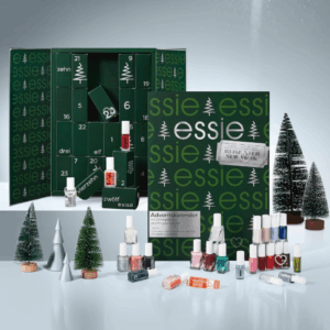 Calendrier de l’Avent Essie 2025 avec 24 vernis et soins ongles, dont 11 full-size et 5 exclusifs USA, cadeau beauté idéal femmes tendance.