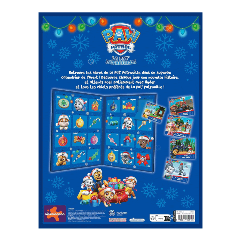 Calendrier de l’Avent livre Pat' Patrouille 24 Histoires 2025 avec 24 mini-livres illustrés pour enfant, fille ou garcon, cadeau éducatif et ludique