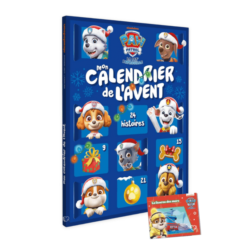 Calendrier de l’Avent livre Pat' Patrouille 24 Histoires 2025 avec 24 mini-livres illustrés pour enfant, fille ou garcon, cadeau éducatif et ludique