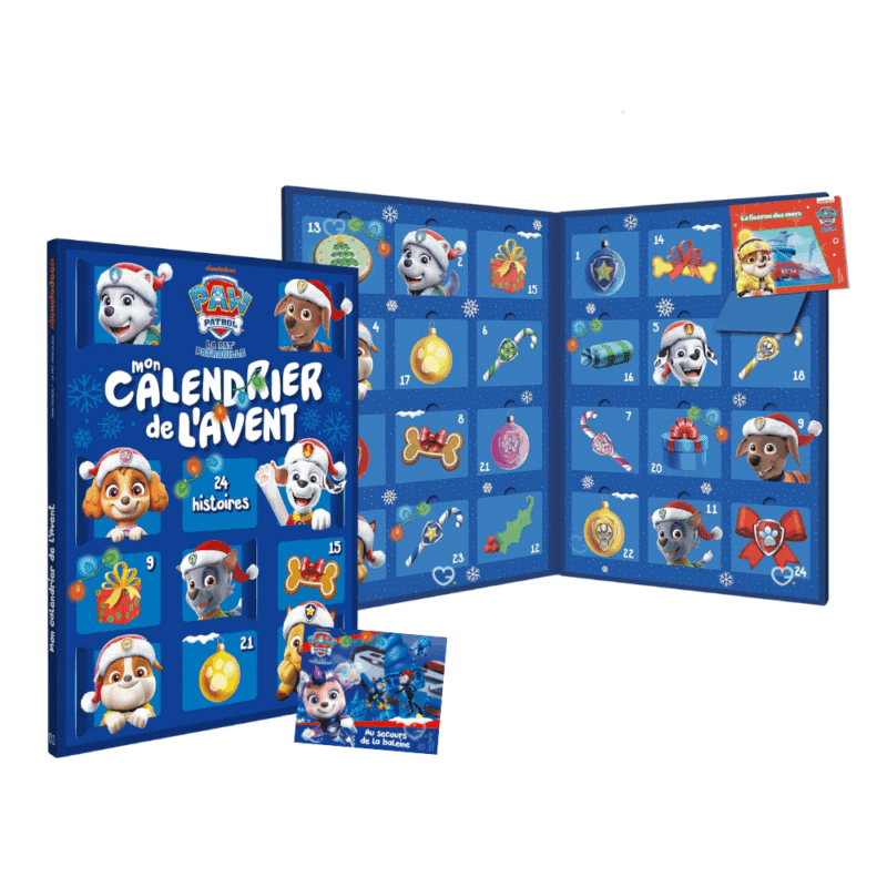 Calendrier de l’Avent livre Pat' Patrouille 24 Histoires 2025 avec 24 mini-livres illustrés pour enfant, fille ou garcon, cadeau éducatif et ludique