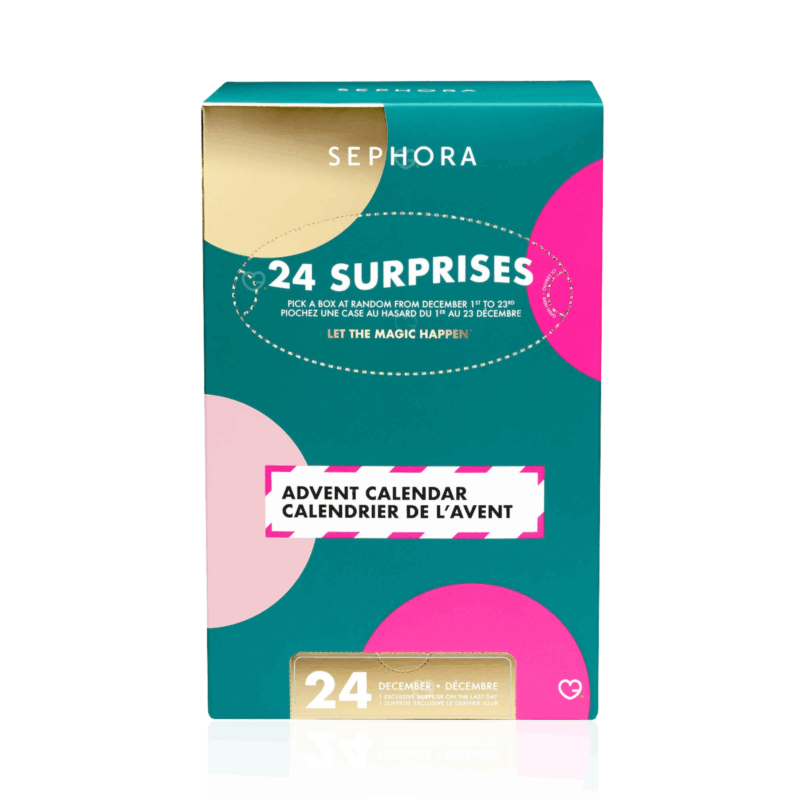 Calendrier de l’Avent Sephora Collection 2025 avec 24 surprises beauté dont maquillages, soins, accessoires exclusifs et formats voyage, idéal pour femmes passionnées de cosmétique.
