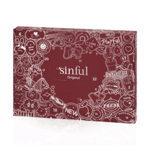 Calendrier de l'Avent Sinful 2025 en version original comprenant 24 surprises érotique : accessoire coquin et sexy pour adulte homme femme et couple
