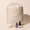 trousse en coton bio calendrier de l'avent moncornerb contenant 25 produits de beauté bio et naturelle multimarque : soins visage, maquillage et soins capillaire idéal pour femme et adolescente