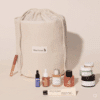 trousse en coton bio calendrier de l'avent moncornerb contenant 25 produits de beauté bio et naturelle multimarque : soins visage, maquillage et soins capillaire idéal pour femme et adolescente