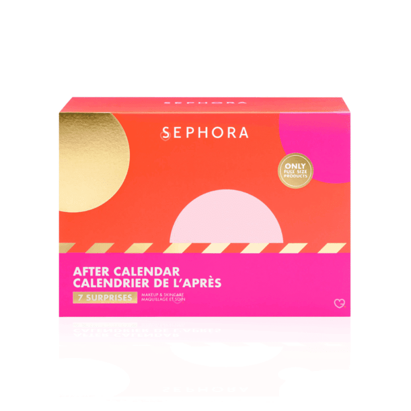 Calendrier de l'après Sephora Collection 2025, coffret beauté contenant 7 soins visage et maquillage pour femme.