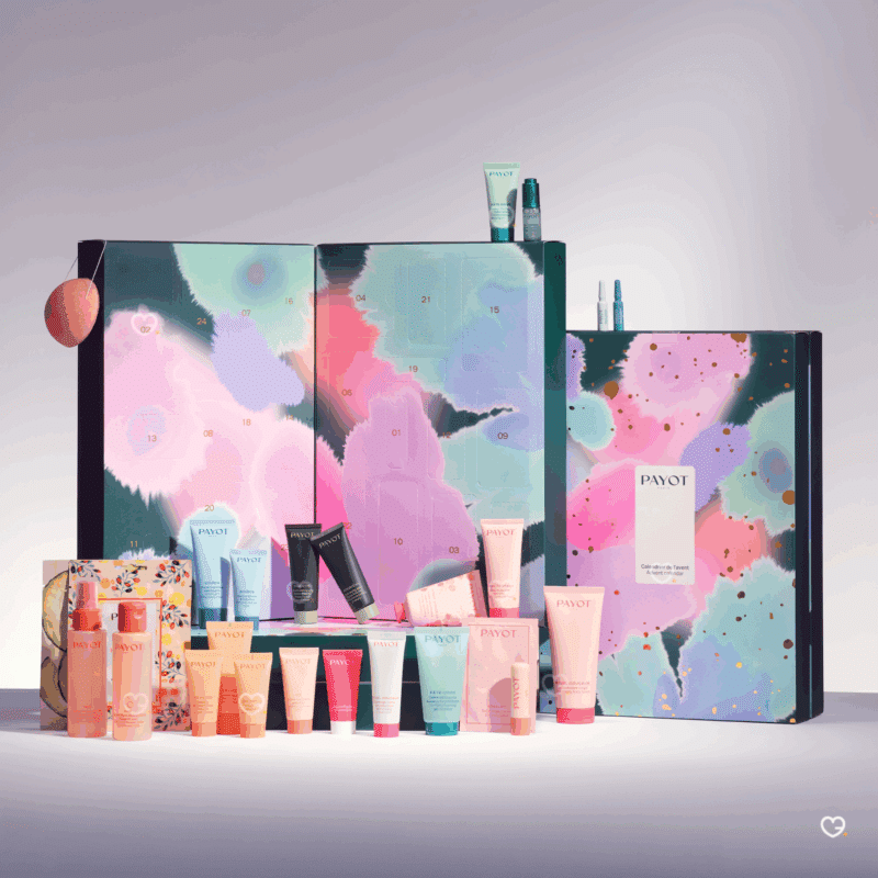 Calendrier de l’Avent Payot 2025 avec 24 soins visage, corps et cheveux en édition limitée, idéal pour rituel beauté femme