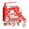 coffret gourmand forme pot de nutella décor pull de noel calendrier de l'avent nutella 2025 remplit de friandises chocolat, mini-pots et accessoires