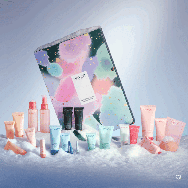 Calendrier de l’Avent Payot 2025 avec 24 soins visage, corps et cheveux en édition limitée, idéal pour rituel beauté femme