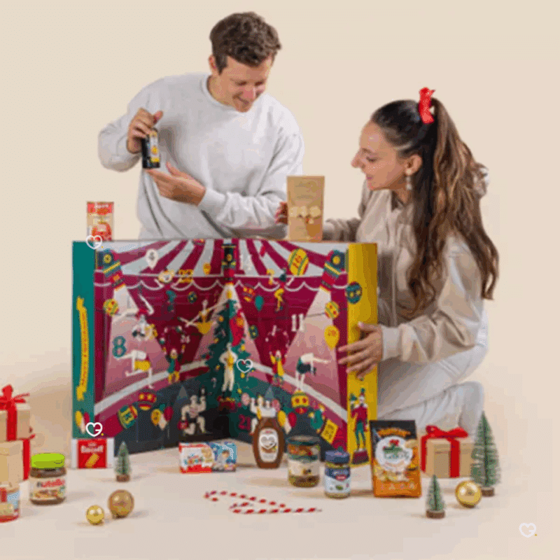 Contenu Calendrier de l'Avent Degusta Box 2025 coffret gourmadn avec 24 surprises à deguster seul, en couple ou en famille