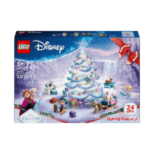 Le calendrier de l’Avent Lego Disney (43273) 2025 révèle chaque jour une petite construction inspirée des princesses de l’univers Disney. Présenté en packshot sur fond épuré, il s’adresse autant aux enfants qu’aux collectionneurs, offrant un moment créatif quotidien en décembre. Sa boîte colorée affiche des illustrations hivernales évoquant la magie des fêtes. Cette édition saisonnière associe la construction ludique au charme intemporel des personnages Disney, pour un rituel d’attente de Noël qui conjugue féérie et imagination créative.