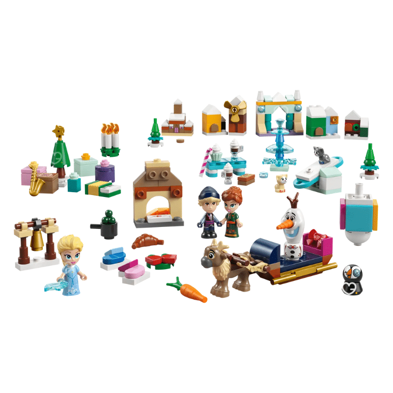 contenu du Le calendrier de l’Avent Lego Disney (43273) 2025 révèle chaque jour une petite construction inspirée des princesses de l’univers Disney. Présenté en packshot sur fond épuré, il s’adresse autant aux enfants qu’aux collectionneurs, offrant un moment créatif quotidien en décembre. Sa boîte colorée affiche des illustrations hivernales évoquant la magie des fêtes. Cette édition saisonnière associe la construction ludique au charme intemporel des personnages Disney, pour un rituel d’attente de Noël qui conjugue féérie et imagination créative.