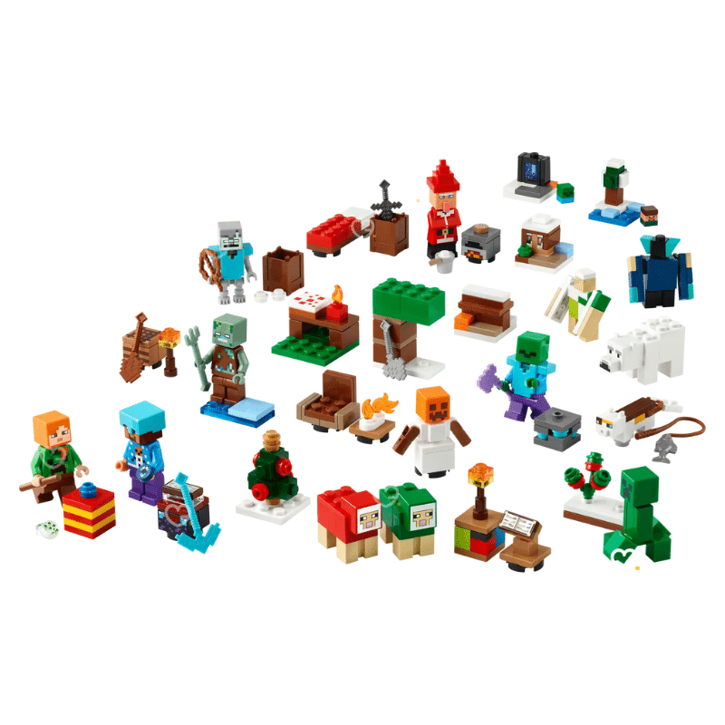 Le calendrier de l’avent Lego Minecraft (21280) 2025 avec 24 constructions surprises pour enfant. Sa boîte colorée met en scène un décor hivernal animé de personnages et d’éléments typiques du jeu, à assembler jour après jour. Conçu pour les jeunes constructeurs comme pour les collectionneurs, ce coffret mêle esprit festif et plaisir créatif. Idéal pour prolonger l’expérience Minecraft hors écran, il s’intègre naturellement à d’autres sets pour créer un village d’hiver Lego Minecraft personnalisé.