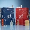 Calendriers de l'Avent Flaconi 2026, version femme rouge et version homme bleue