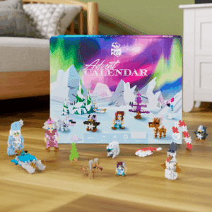 Calendrier de l’Avent Plus Plus 2025 avec 25 surprises et 600 pièces de construction, cadeau éducatif et créatif pour enfants.