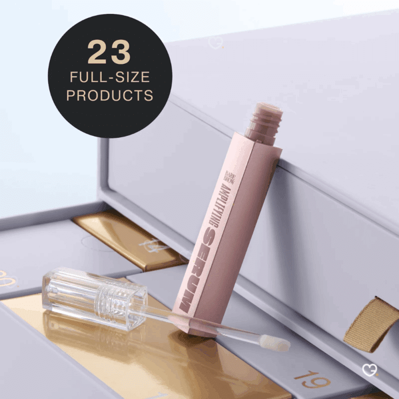 Calendrier de l’Avent Beauty Bay 2025 édition limitée avec 27 essentiels beauté tendance, maquillage et soins pour femmes passionnées de cosmétiques.