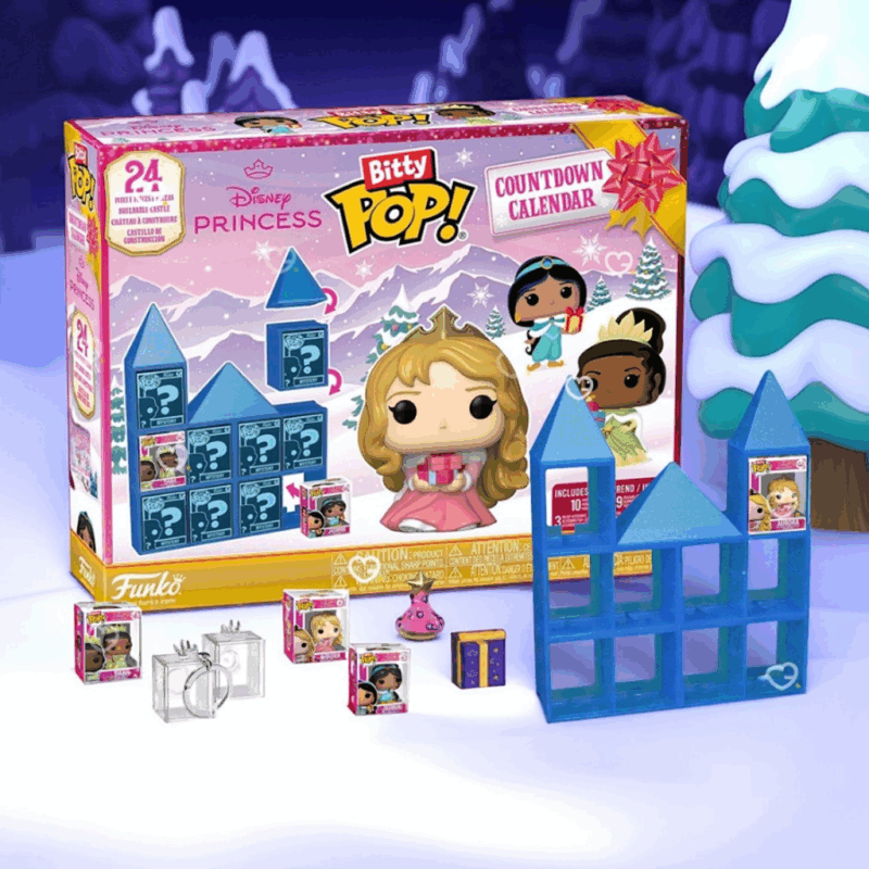 Le calendrier de l’avent Funko Disney Princess 2025 Bitty Pop avec 24 figurines Disney princesses à collectionner (Jasmine, Tania, Elsa..)