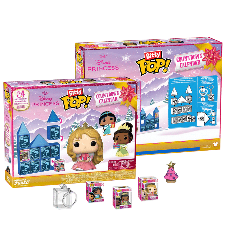 Le calendrier de l’avent Funko Disney Princess 2025 Bitty Pop avec 24 figurines Disney princesses à collectionner (Jasmine, Tania, Elsa..)