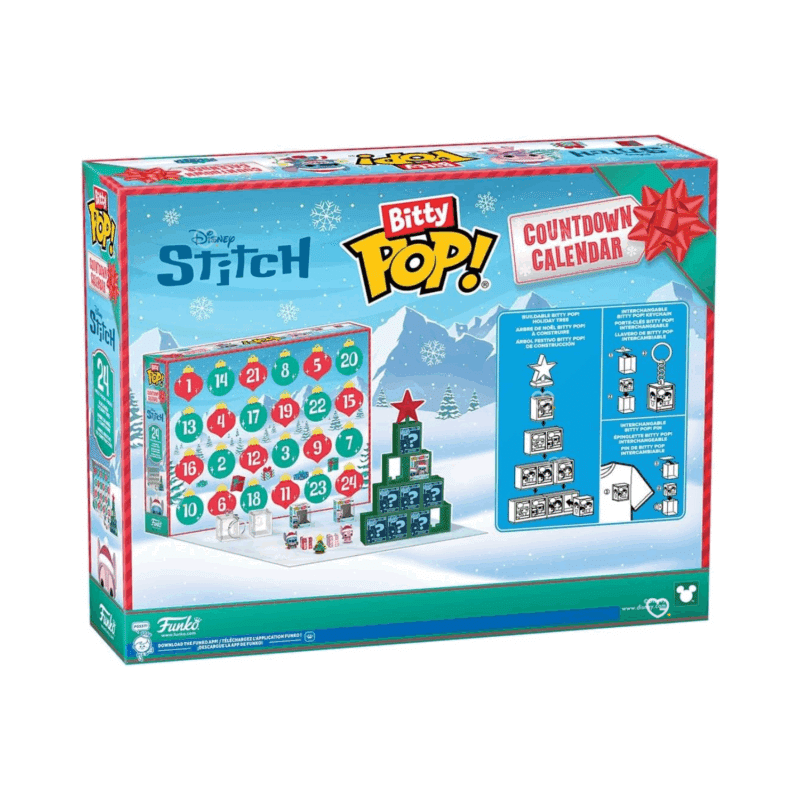 Calendrier de l’Avent Funko POP Stitch 2025, contenant des figurines Bitty pop sur le thème de Lilo et Stitch