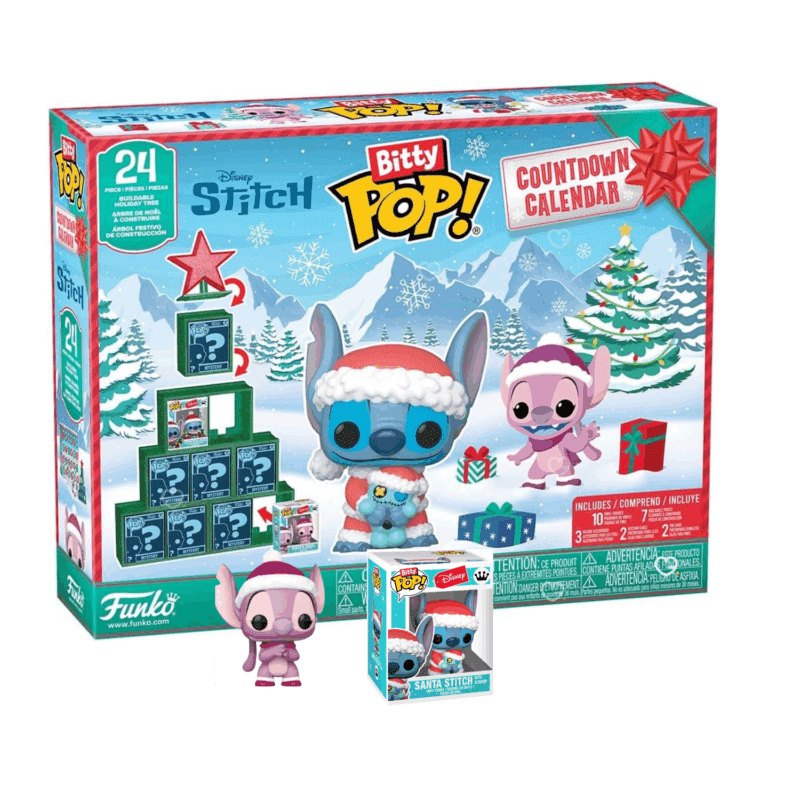 Calendrier de l’Avent Funko POP Stitch 2025, contenant des figurines Bitty pop sur le thème de Lilo et Stitch