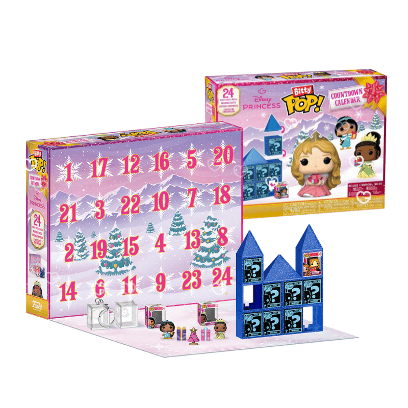 Le calendrier de l’avent Funko Disney Princess 2025 Bitty Pop avec 24 figurines Disney princesses à collectionner (Jasmine, Tania, Elsa..)