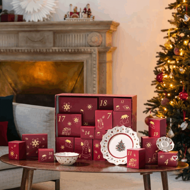 Calendrier de l’Avent Villeroy & Boch 2025 Original avec 24 décorations en porcelaine haut de gamme dont 10 en édition limitée, esprit Noël élégant.
