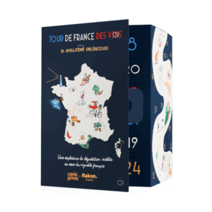Calendrier de l’Avent Vin Flakon 2025 avec 24 vins français d’exception en flacons premium, idéal pour amateurs de vin , homme femme et couple