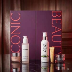 Produits du calendrier Lookfantastic 2026 devant le coffret ouvert
