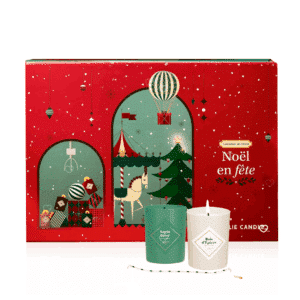 Calendrier de l’Avent My Jolie Candle 2025 élégant avec 24 surprises cocooning pour femmes, bougies parfumées, bijoux et décorations festives.