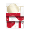 Coffret beauté blanc, rouge et or Calendrier de l'Avent Shiseido 2025 contenant 24 soins visage, corps et maquillage