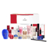 Coffret beauté blanc, rouge et or Calendrier de l'Avent Shiseido 2025 contenant 24 soins visage, corps et maquillage