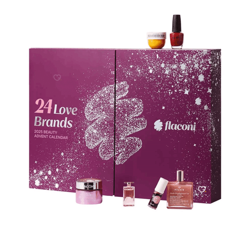 Calendrier de l’Avent Flaconi 2025 avec 26 produits beauté soins, maquillage, parfum et surprise exclusive pour femme.