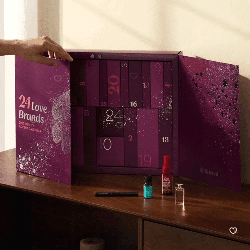contneu complet du Calendrier de l’Avent Flaconi 2025 avec 26 produits beauté soins, maquillage, parfum et surprise exclusive pour femme.