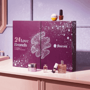 Calendrier de l’Avent Flaconi 2025 avec 26 produits beauté soins, maquillage, parfum et surprise exclusive pour femme.