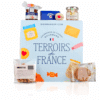 Calendrier de l’Avent Terroirs de France 2025 en cube festif, offrant 24 spécialités sucrées et salées régionales pour amateurs de gastronomie.